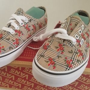 Vans Authentic Glen Plaid Floral. New. Womens 6